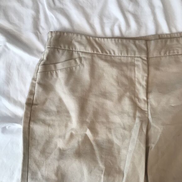 Roz & Ali Capri  Womens Size 18 Beige Tapered Leg Ankle Stretch Flat Front - Picture 3 of 9